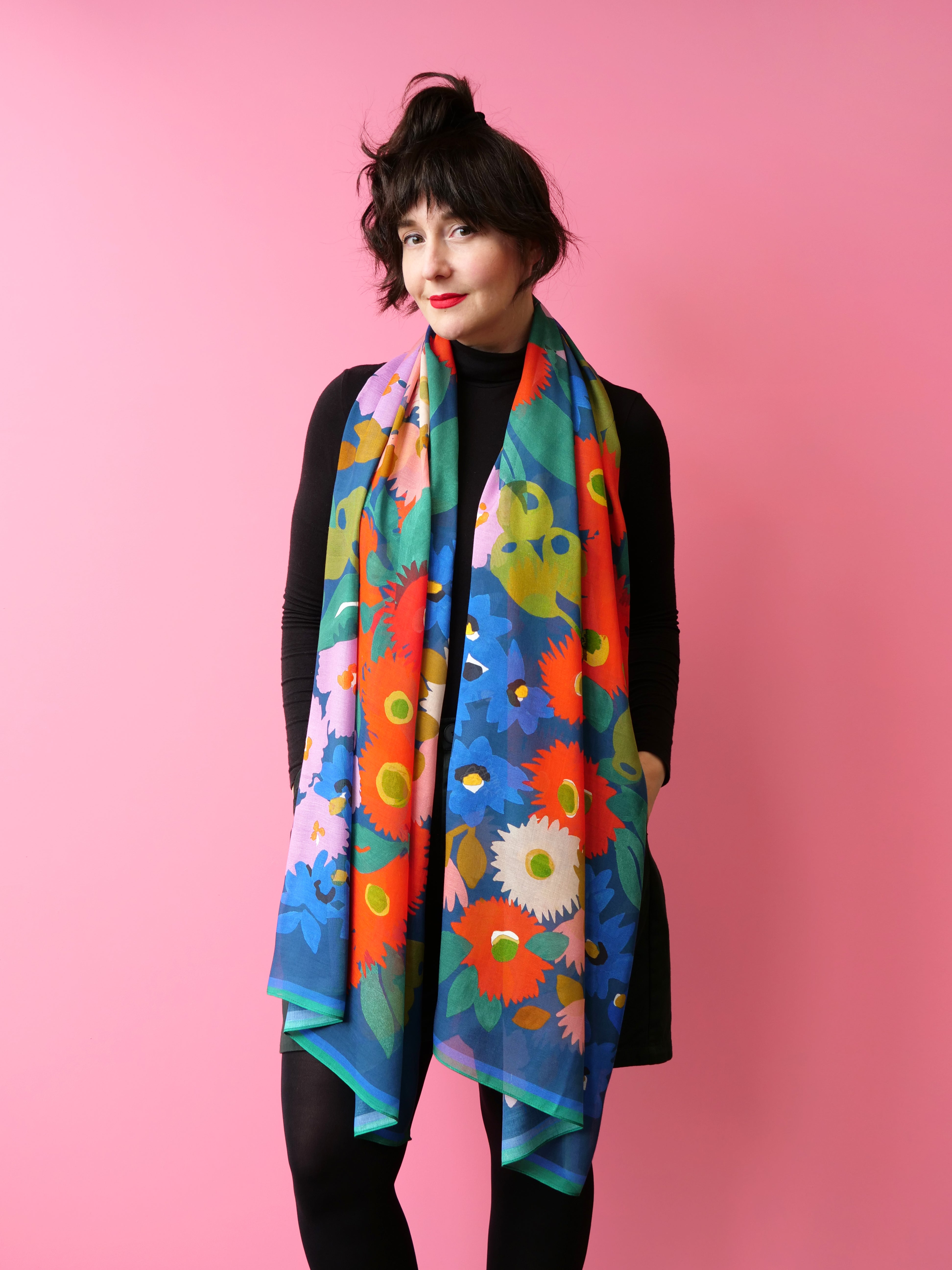 FLOWER DANCE SCARF - large rectangle | Julie White Shop